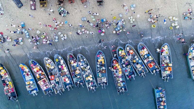 fishing market on beach