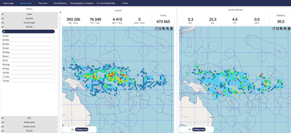 plateforme ASTREE ANALYTICS carte avec filtres
